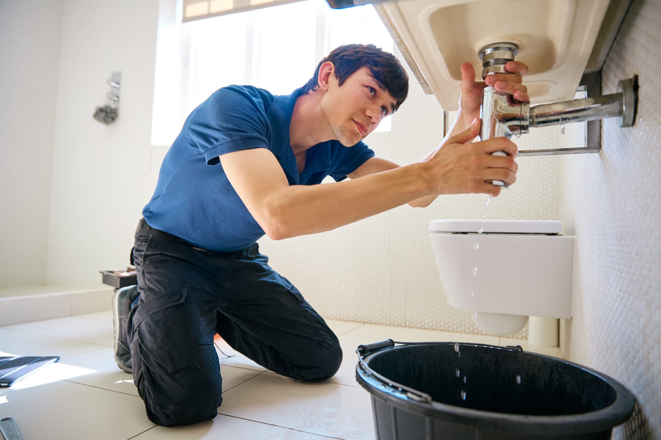 professional plumber detects hidden leaks using advanced equipment in home